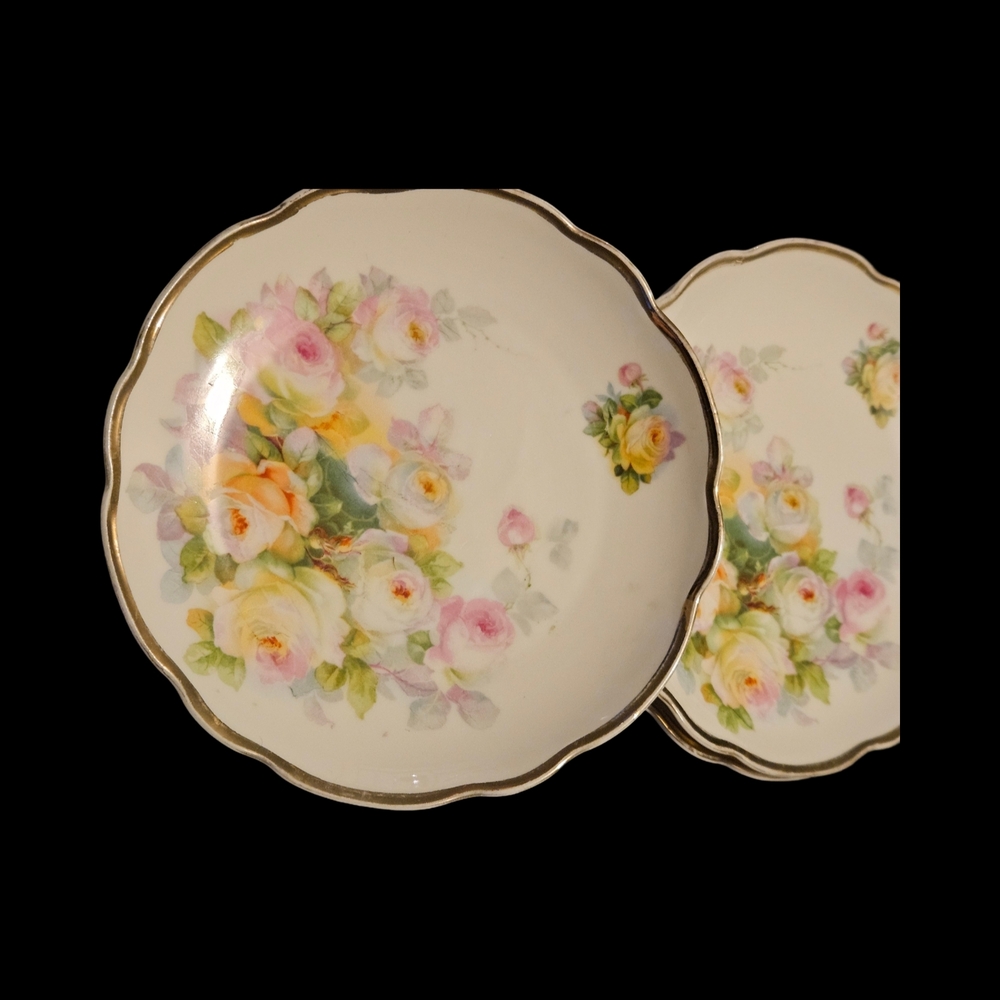 Floral Porcelain Dessert 6" Plates - Elegant Ivory Z.S.& C. Bavaria